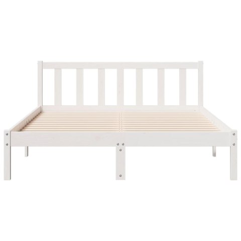 VidaXL Dłuższe łóżko bez materaca, białe, 160x210 cm, drewno sosnowe