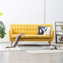 3-osobowa sofa tapicerowana tkaniną, 172x70x82 cm, żółta Lumarko!