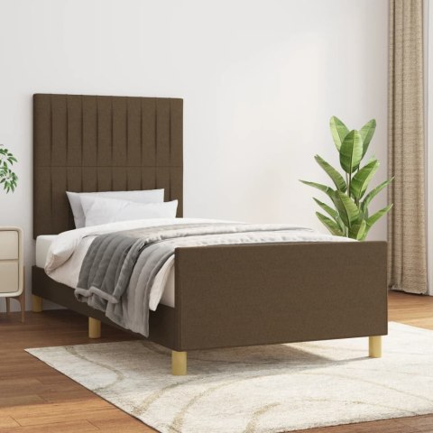 Rama łóżka z zagłówkiem, ciemnobrązowa 80x200 cm obita tkaniną Lumarko!