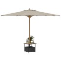 Stolik ogrodowy z otworem na parasol, czarny, 55x55x46,5 cm  Lumarko!