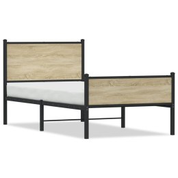 Metalowa rama łóżka, bez materaca, dąb sonoma, 100x200 cm Lumarko!
