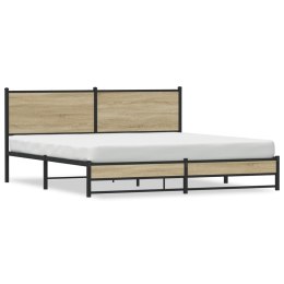 Metalowa rama łóżka, bez materaca, dąb sonoma, 183x213 cm Lumarko!