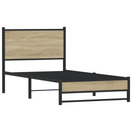 Metalowa rama łóżka, bez materaca, dąb sonoma, 90x190 cm Lumarko!