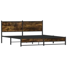 Metalowa rama łóżka, bez materaca, przydymiony dąb, 183x213 cm Lumarko!