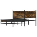Metalowa rama łóżka z wezgłowiem, przydymiony dąb, 137x190 cm  Lumarko!
