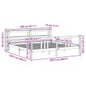 Rama łóżka z wezgłowiem, biała, 200x200 cm, lite drewno sosnowe  Lumarko!