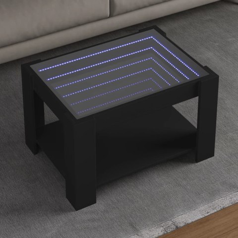 Stolik kawowy z LED czarny 73x53x45 cm, materiał drewnopochodny  Lumarko!