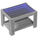 Stolik kawowy z LED, szary dąb sonoma, 73x53x45 cm  Lumarko!