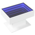 Stolik kawowy z LED, biały, 70x50x45cm, materiał drewnopochodny  Lumarko!