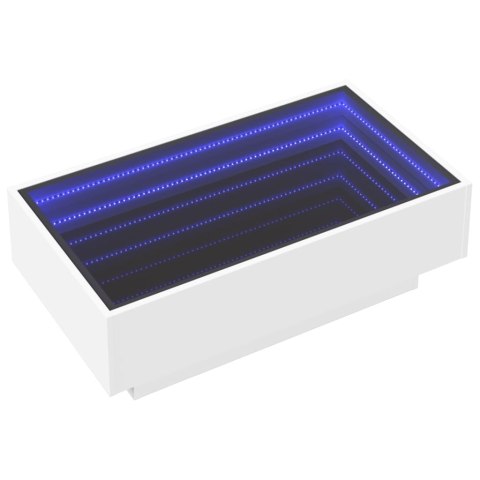 Stolik kawowy z LED, biały, 90x50x30cm, materiał drewnopochodny  Lumarko!
