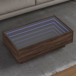 Stolik kawowy z LED, brązowy dąb, 90x50x30 cm  Lumarko!