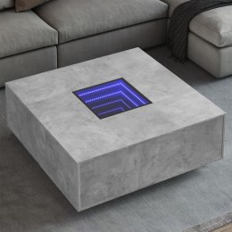 Stolik kawowy z LED Infinity, szarość betonu, 100x100x40 cm  Lumarko!