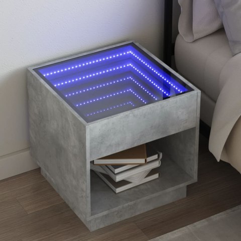 Stolik kawowy z LED Infinity, szarość betonu, 50x50x50 cm  Lumarko!