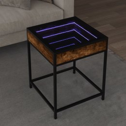 Stolik kawowy z LED Infinity, przydymiony dąb, 40x40x51 cm  Lumarko!