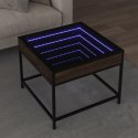 Stolik kawowy z LED Infinity, brązowy dąb, 50x50x41 cm  Lumarko!