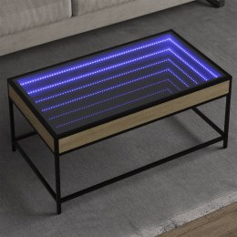 Stolik kawowy z LED Infinity, dąb sonoma, 90x50x41 cm  Lumarko!