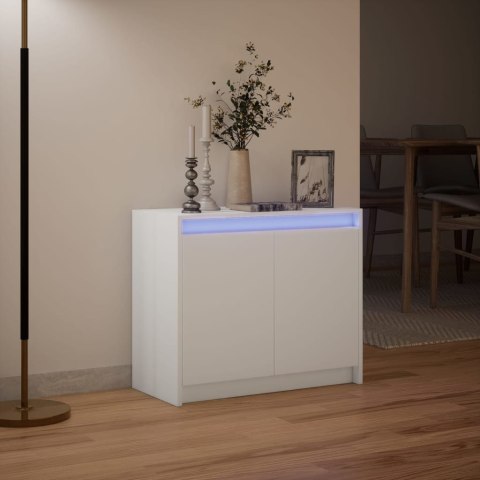 Szafka z LED, biała, 72x34x61 cm, materiał drewnopochodny  Lumarko!