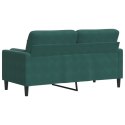 2-osobowa sofa z poduszkami, ciemnozielona, 140 cm, aksamit Lumarko!