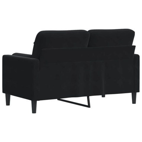 2-osobowa sofa z poduszkami, czarna, 120 cm, aksamit  Lumarko!