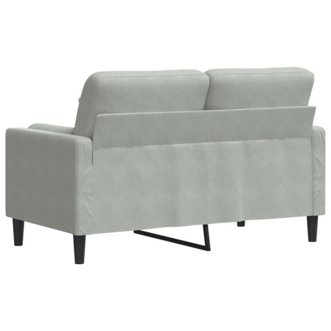 2-osobowa sofa z poduszkami, jasnoszara, 120 cm, aksamit  Lumarko!