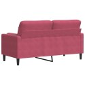 2-osobowa sofa z poduszkami, winna czerwień, 140 cm, aksamit Lumarko!