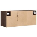 Ścienna szafka TV z LED, brązowy dąb, 80x31x35 cm  Lumarko!