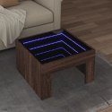 Stolik kawowy z LED Infinity, brązowy dąb, 50x50x30 cm  Lumarko!