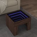 Stolik kawowy z LED Infinity, przydymiony dąb, 40x40x30 cm  Lumarko!