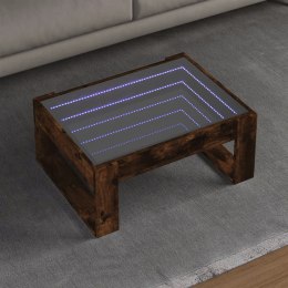 Stolik kawowy z LED Infinity, przydymiony dąb, 70x53x30 cm  Lumarko!