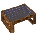 Stolik kawowy z LED Infinity, przydymiony dąb, 70x53x30 cm  Lumarko!