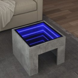 Stolik kawowy z LED Infinity, szarość betonu, 40x40x30 cm  Lumarko!