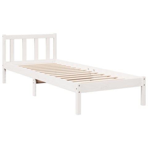 VidaXL Dłuższe łóżko bez materaca, białe, 80x210 cm, drewno sosnowe