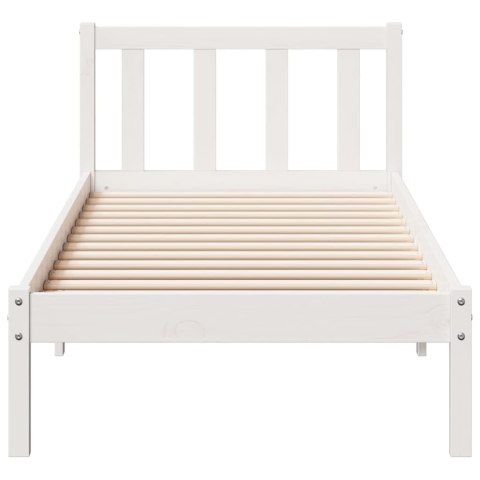 VidaXL Dłuższe łóżko bez materaca, białe, 80x210 cm, drewno sosnowe