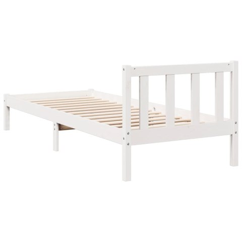 VidaXL Dłuższe łóżko bez materaca, białe, 80x210 cm, drewno sosnowe