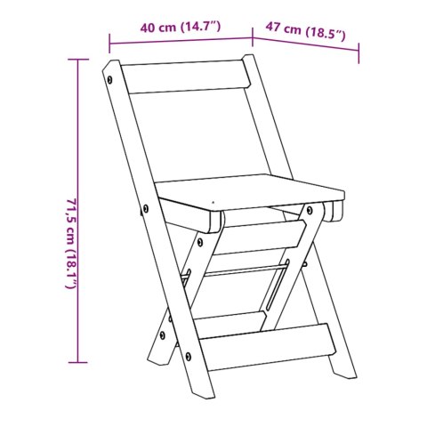Krzesła stołowe Corona, składane, 4 szt., woskowy brąz, sosnowe  Lumarko!