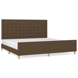 Rama łóżka z zagłówkiem, ciemnobrązowa 200x200 cm obita tkaniną Lumarko!