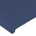 Zagłówek do łóżka z LED, niebieski, 200x5x118/128 cm, tkanina  Lumarko!