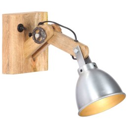 Lampa ścienna, srebrna, E27, lite drewno mango i żelazo  Lumarko!