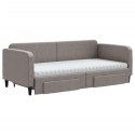 Sofa rozsuwana z szufladami, taupe, 90x200 cm, tkanina  Lumarko!