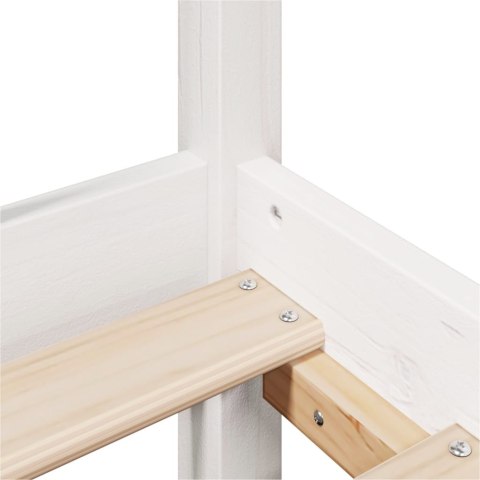 Rama łóżka z wezgłowiem, biała, 140x190 cm, drewno sosnowe Lumarko!