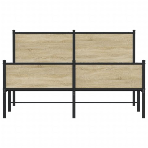 Metalowa rama łóżka, bez materaca, dąb sonoma, 140x190 cm Lumarko!