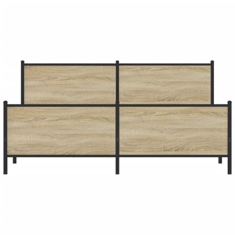 Metalowa rama łóżka, bez materaca, dąb sonoma, 180x200 cm  Lumarko!