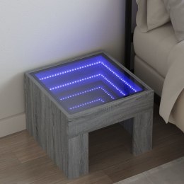 Stolik nocny z LED Infinity, szary dąb sonoma, 40x40x30 cm  Lumarko!