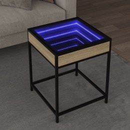 Stolik kawowy z LED Infinity, dąb sonoma, 40x40x51 cm  Lumarko!