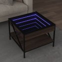 Stolik kawowy z LED Infinity, brązowy dąb, 50x50x38 cm  Lumarko!