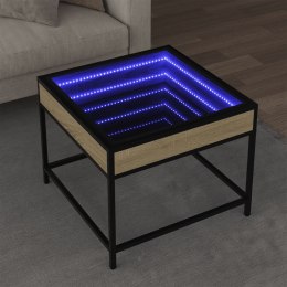 Stolik kawowy z LED Infinity, dąb sonoma, 50x50x41 cm  Lumarko!