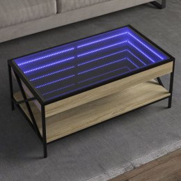 Stolik kawowy z LED Infinity, dąb sonoma, 90x50x38 cm  Lumarko!