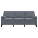 3-osobowa sofa z poduszkami, ciemnoszara, 180 cm, aksamit Lumarko!