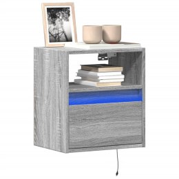Ścienna szafka TV z LED, szary dąb sonoma, 41x31x45 cm  Lumarko!