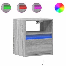 Ścienna szafka TV z LED, szary dąb sonoma, 41x31x45 cm  Lumarko!